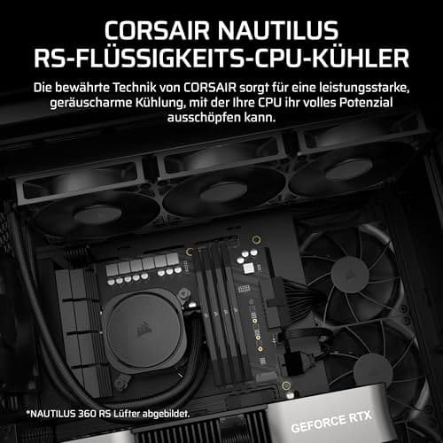 Corsair Nautilus 240 RS CPU-Flüssigkeitskühler – 240mm AIO – Geräuscharm – Direkter Mainboard-Anschluss – Intel LGA 1851/1700, AMD AM5/AM4 – 2X RS120-Ventilatoren Inbegriffen – Schwarz Bild 4