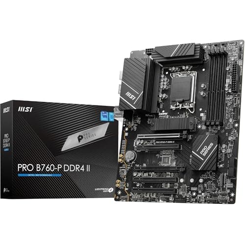 MSI PRO B760-P DDR4 II Mainboard, Micro-ATX - Unterstützt Intel Core Prozessoren der 12., 13. & 14. Generation, LGA 1700 - DDR4 Memory Boost 5333+MHz/OC, PCIe 4.0 x16 Slots, M.2 Gen4 Slots, 2.5G LAN