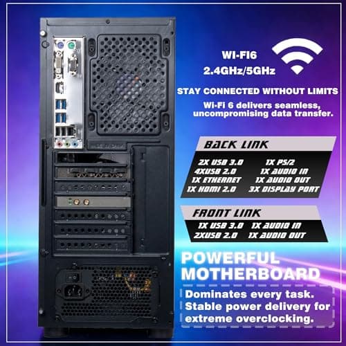 Gaming PC Ryzen 5 5500, GeForce RTX 4060, B450, 16GB(8GB*2) 3200MHz DDR4 RAM, 1TB NVMe SSD, P550W, 5 RGB Lüfter, WLAN, Leistungsstarker Gaming- und Kreativ-PC Ryzen5 R5 5500|RTX4060|16GB DDR4|1TB Bild 8