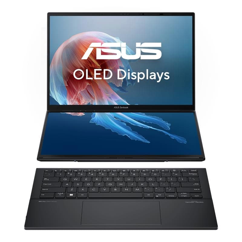 ASUS Zenbook Duo UX8406CA Laptop | 14" WUXGA 16:10 OLED Touch Display | Intel Core Ultra 9 285H | 16GB RAM | 1TB SSD | Intel Arc | Win11 Home | QWERTZ | Inkwell Gray Intel Core Ultra 9 285H 16GB RAM / 1TB SSD