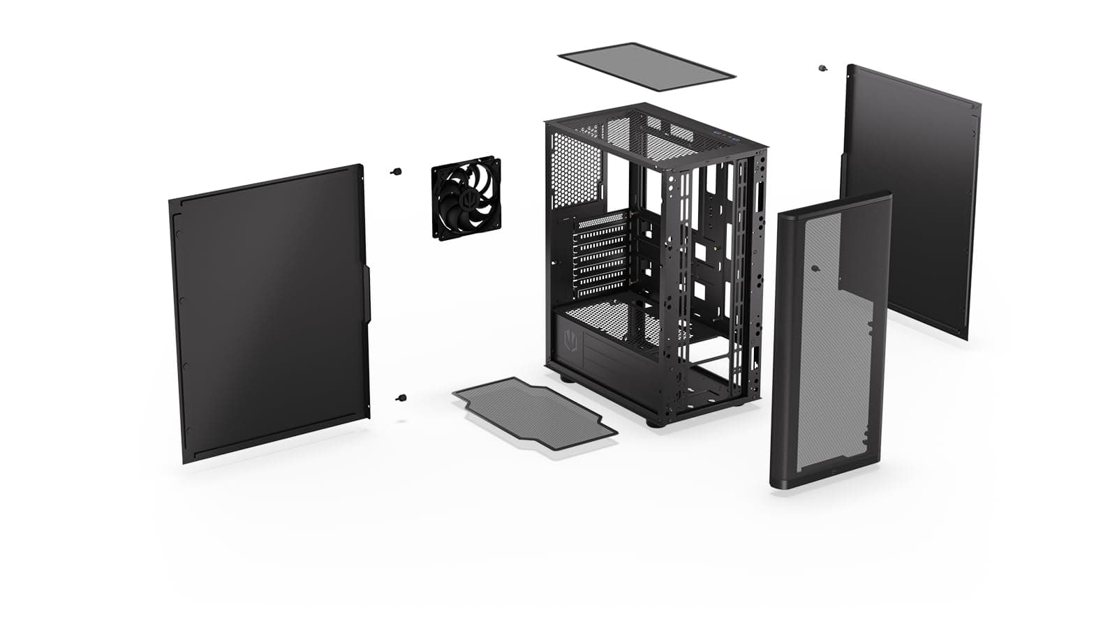ENDORFY Ventum 200 Solid PC Gehäuse ATX, Mesh Front, 1x Stratus 120 PWM, Unterstützung für 360 mm Radiator, Staubfilter, ATX mATX ITX, Schwarz Bild 7
