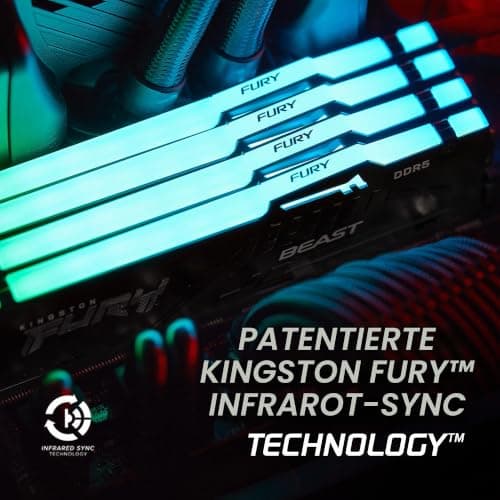Kingston FURY Beast Schwarz RGB 32GB (2x16GB) 5600MT/s DDR5 CL36 DIMM Desktop Gaming Speicher Kit mit 2- KF556C36BBEAK2-32 Bild 5