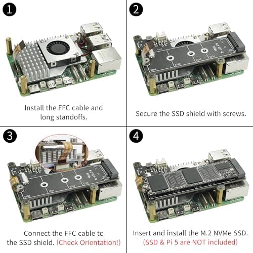 ElectroCookie PCIe auf M.2 NVMe SSD HAT Board für Raspberry Pi 5 (X1001) Bild 8