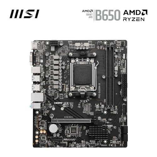 MSI PRO B650M-B Mainboard, Micro-ATX - Unterstützt Ryzen 9000, 8000 & 7000 Series Prozessoren, AM5 - DDR5 Memory Boost 6800+MHz/OC, 1 x PCIe 4.0 x16, 1 x M.2 Gen4, 2.5G LAN Bild 4