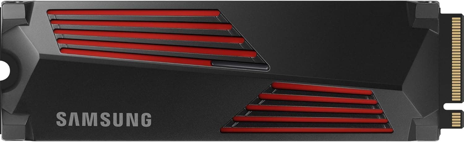 Samsung 990 PRO NVMe M.2 SSD mit Heatsink, 1 TB, PCIe 4.0, 7.450 MB/s Lesen, 6.900 MB/s Schreiben, Interne SSD für PC-/Konsolen-Gaming und Videobearbeitung, MZ-V9P1T0CW
