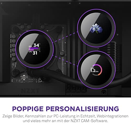 NZXT Kraken Serie – AIO CPU-Flüssigkeitskühler – Anpassbares LCD-Display – Hochleistungs-Lüfter – Kompatibel mit Intel® & AMD® Sockel – 280 – Schwarz Kraken 2023 280mm Schwarz Bild 4
