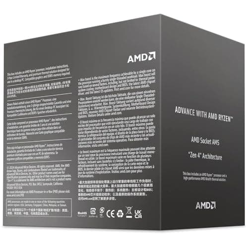 AMD Ryzen 5 8400F Prozessor (6 Core/12 Threads, 65W DTP, AM5 Sockel, 22MB Cache, Bis zu 4.7GHz max boost Frequenz, with wraith stealth Kühler) Bild 7