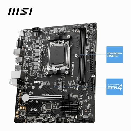 MSI PRO A620M-E Mainboard Micro-ATX - Unterstützt AMD Ryzen 7000 Series Prozessoren, AM5 - DDR5 Memory Boost 6400+MHz/OC, 1 x PCIe 4.0 x16, 1 x M.2 Gen4 PRO A620M-E Micro-ATX Bild 6