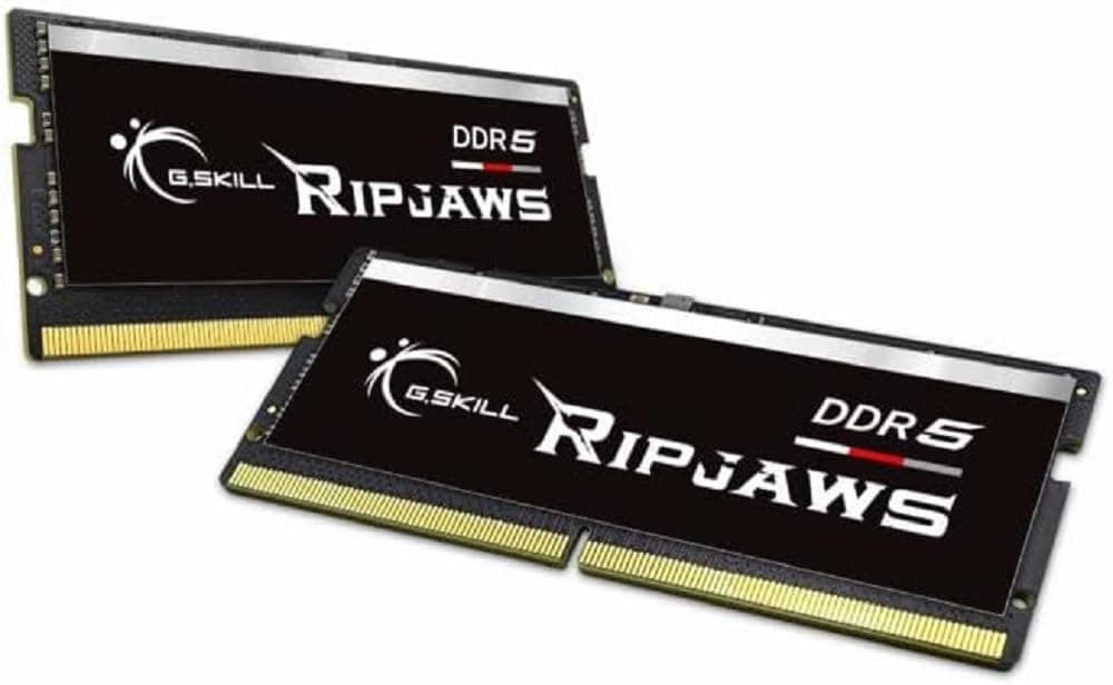 G.Skill SO-DIMM 32 GB DDR5-5600 (2X 16 GB) Dual-Kit (schwarz, F5-5600S4645A16GX2-RS, Ripjaws, Intel XMP) 32GB (2x16GB) DDR5-5600 CL46-45-45-89 Schwarz