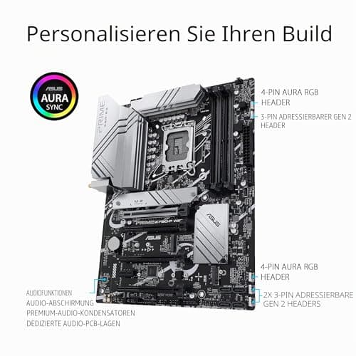 ASUS Prime Z790-P WiFi Gaming Mainboard Sockel Intel LGA1700 (ATX, PCIe 5.0, DDR5 Speicher, 3X M.2, WiFi 6, HDMI, DisplayPort, Aura Sync) Bild 8