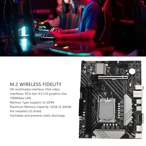 ciciglow B760M4 Gaming-Motherboard, ATX-Motherboard Dual-Channel-DDR4-Speicher, PCIE16X Gen 4.0, SATA3.0, NGFF/NVME M.2, HDMI, VGA-Schnittstelle LGA 1700 Computer-Motherboard Bild 4