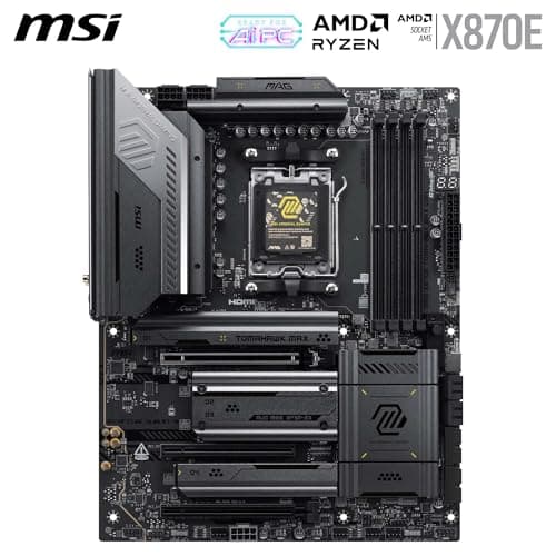MSI MAG X870E Tomahawk MAX WiFi Mainboard, ATX - Unterstützt AMD Ryzen 9000/8000 / 7000 Prozessoren, AM5 - DDR5 Memory Boost (bis zu 8400+ MT/s OC), PCIe 5.0 x16, 2X M.2 Gen5, Wi-Fi 7, 5G LAN Bild 4