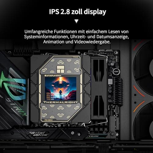 Thermalright TR Peerless Assassin 120 Vision ARGB Black CPU Luftkühler, Twin Tower Kühler, 1850U/min, 320x240 Auflösung IPS Bildschirm mit 2,8 Zoll, Kompatibel mit LGA1851/1700, AM4/AM5, 162mm Höhe Schwarz-PA120 VISION ARGB BLACK Bild 6