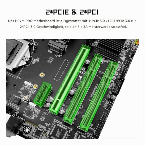 SHANGZHAOYUAN H97M PRO LGA 1150 Mainboard Kompatibel mit Intel Core 4th/5th Gen i3 i5 i7 /Pentium/Xeon (Micro ATX, 4*DDR3 Non-ECC, SATA3.0, USB3.0, NVME M.2, PCIE 3.0) PC Gaming Motherboard Bild 8