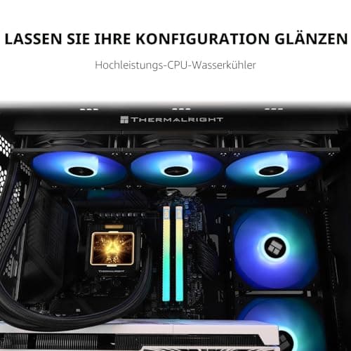 TR FW 360 Schwarz ARGB-360mm AIO CPU Liquid Cooler, IPS LCD Display mit Auflösung 320x240, für AM5/Intel LGA1700, 2,4" Zoll LCD Display Absorbent Magnet für Bilder - Schwarz FW360 BLACK ARGB Bild 4
