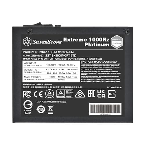 Silverstone Technology Extreme 1000Rz Platinum, Cybenetics Platinum 1000W SFX 4 PCIe 5 Vollmodulares Netzteil, SST-EX1000R-PM Bild 4