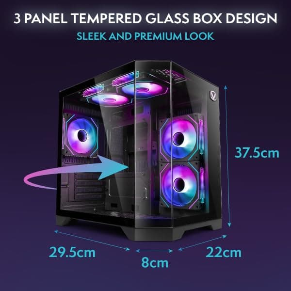 Vibox V-315 Gaming PC • AMD Ryzen 5 5500 6-Kern • AMD Radeon RX 9070 12GB • 16GB RAM • 1TB SSD • Windows 11 • WLAN 6 + Bluetooth 5.4 Weiß 1 TB 16 GB RX 9070 Windows 11 Home Bild 6