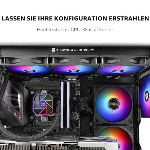 TR AQUA ELITE 360 V3, 3 x ARGB PWM Lüfter mit S-FDB-Lager, effiziente PWM-gesteuerte Pumpe, für AMD / AM4 / AM5 Intel LGA1150 / 1151/1200 / 2011/1700 (AE360 V3) 360mm 360-BLACK Bild 8