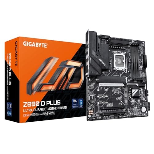 GIGABYTE Z890 D Plus Mainboard – Unterstützt Intel Core Ultra (Serie 2) CPUs, 12+1+2-Phasen-VRM, bis zu 9466 MHz DDR5 (OC), 1× PCIe 5.0 M.2 + 3× PCIe 4.0 M.2, 2.5-GbE-LAN, USB 3.2 Gen 2