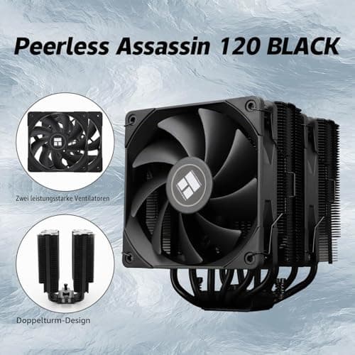 TR Peerless Assassin 120 Black CPU-Luftkühler, 6 Heatpipes, Dual TL-C12B 120mm PWM Lüfter, AGHP-Technologie, für AMD AM4 AM5,Intel 1700/1150/1155/1200/2011 Bild 4