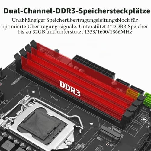 SHANGZHAOYUAN B85M PRO Mainboard Kompatibel mit Intel LGA 1150 Core i7/i5/i3/Pentium/Celeron/E3 (4*DDR3 Max 32GB, VGA/DVI/HDMI-kompatibel, PCIe 3.0 x16, SATA 3.0, Gigabit LAN) M-ATX Gaming Motherboard Bild 8