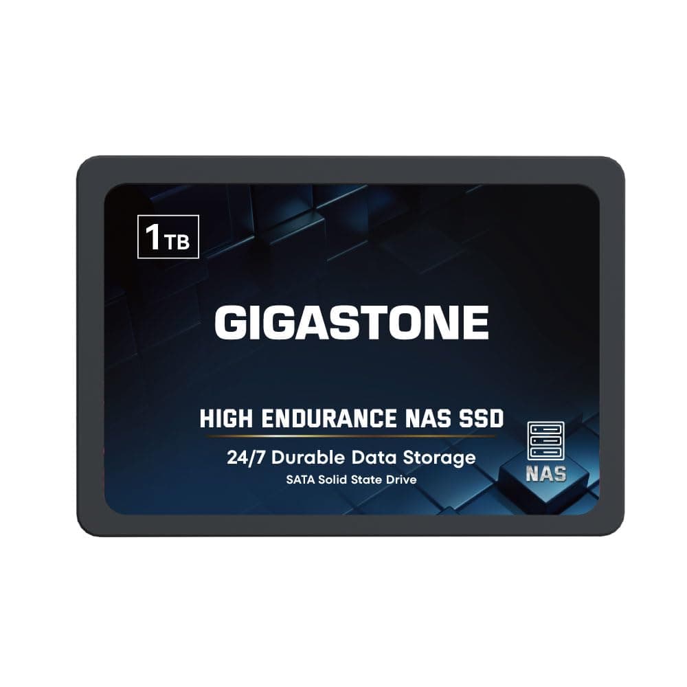 Gigastone NAS SSD 1TB SSD Festplatte TLC Hohe Dauerhaltbarkeit SSD für 24/7 Dauerbetrieb NAS-Systeme RAID 2,5 Zoll SATA III Internes Festkörper-Laufwerk SSD Caching