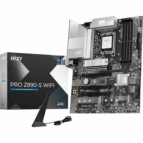 MSI PRO Z890-S WiFi Mainboard, ATX - Unterstützt Intel Core Ultra Prozessoren (Series 2), LGA 1851 - DDR5 Memory Boost (8600+ MT/s OC), PCIe 5.0 x16 & 4.0 x16, M.2 Gen5, Wi-Fi 7, 2.5G LAN