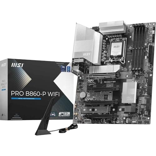 MSI PRO B860-P WiFi Mainboard, ATX - Unterstützt Intel Core Ultra Prozessoren (Series 2), LGA 1851-12 DRPS, DDR5 Memory Boost (8600+ MT/s OC), PCIe 5.0 x16 & 4.0 x16, M.2 Gen5, Wi-Fi 7, 5G LAN