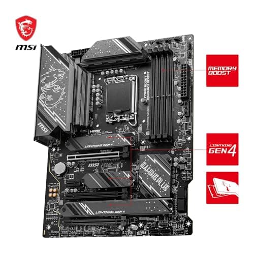 MSI Z790 Gaming Plus WiFi Mainboard, ATX - Unterstützt Intel Core Prozessoren der 12., 13. und 14. Gen, LGA 1700 - DDR5 Memory Boost 7200+MHz/OC, 1 x PCIe 5.0 x16, 4 x M.2 Gen4, 2.5G LAN, Wi-Fi 6E Bild 6