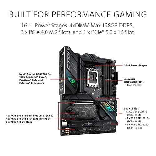 ASUS ROG STRIX B660-F GAMING WIFI Mainboard Sockel Intel LGA 1700 (Intel B660, ATX, DDR5 Speicher, PCIe 5.0, WiFi 6, 3x M.2, Aura Sync) Bild 4