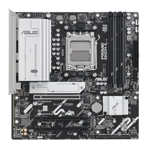 ASUS Prime B840M-A-CSM Mainboard Sockel AMD AM5 (AMD B840, mATX, DDR5 Speicher, 3X M.2, PCIe 4.0, Aura Sync)