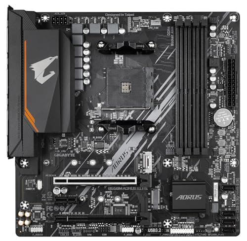 GIGABYTE B550M AORUS Elite Mainboard – AMD Ryzen 5000 CPUs, Micro-ATX Mainboard, 5+3 Phasen VRM, bis zu 4733 MHz DDR4, PCIe 4.0 + PCIe 3.0 M.2, 1GbE LAN, USB 3.2 Gen 1 Bild 3