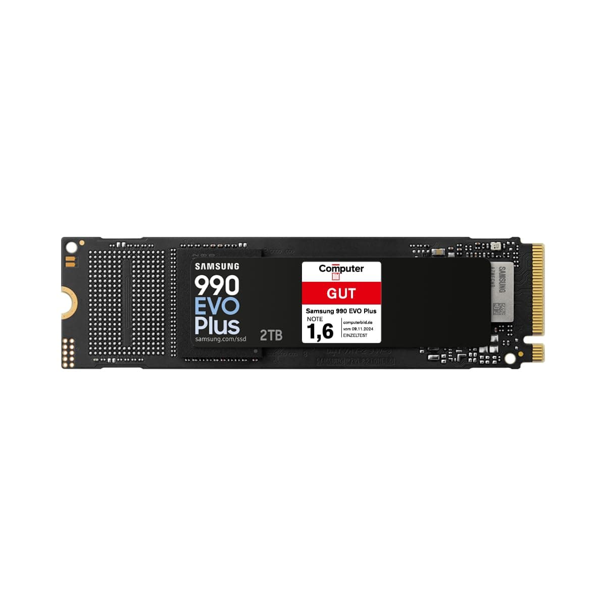 Samsung 990 EVO Plus NVMe M.2 SSD 2 TB, PCIe 4.0 x4 / PCIe 5.0 x2, NVMe 2.0 (2280), 7.250 MB/s Lesen, 6.300 MB/s Schreiben, Interne SSD für Gaming und Grafikbearbeitung, MZ-V9S2T0BW Bild 2