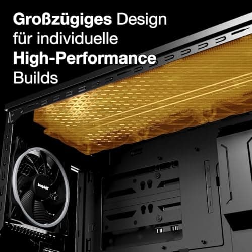be quiet! Shadow Base 800 DX Black PC-Gehäuse, Pure Wings 3 140mm PWM Lüfter, ARGB-Beleuchtung, USB 3.2 Gen. 2 Type C, Airflow, Open-Mesh, E-ATX Mainboard, 420mm Radiatoren, Glas Seitenfenster Bild 6