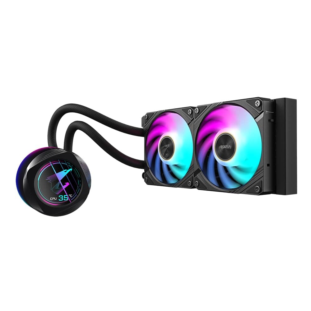 GIGABYTE AORUS WATERFORCE X II 240 AIO Flüssigkeits-CPU-Kühler - 2x120mm ARGB-Lüfter, Vollfarb-LCD, Daisy-Chain, kompatibel mit Intel LGA 1851 und AMD AM5 Bild 5