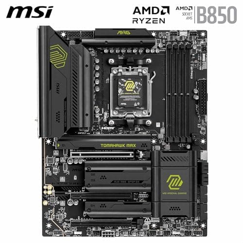 MSI MAG B850 Tomahawk MAX WiFi Mainboard, ATX - Unterstützt AMD Ryzen 9000/8000/7000 Prozessoren, AM5-80A SPS VRM, DDR5 Memory Boost 8400+ MT/s (OC), PCIe 5.0 x16, M.2 Gen5, Wi-Fi 7, 5G LAN Bild 4