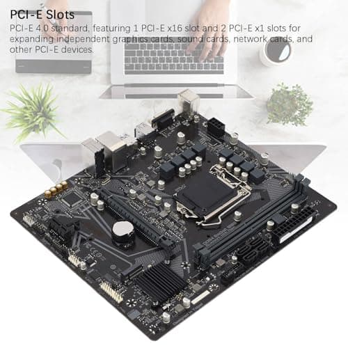 H510M Computer Motherboard, 2 DDR4 DIMM M ATX PCI E 4.0 Desktop Motherboard für LGA 1200, für Core 11. 10. Gen, 1x PCIE X16, 4X SATA III, 1x M.2, VGA, USB 2.0 Bild 6