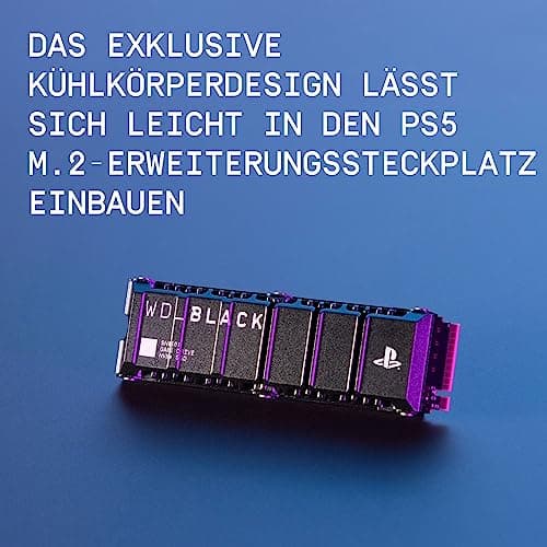 WD_BLACK SN850P 1 TB NVMe SSD Offiziell Lizenziert für PS5 Konsolen (interne Gaming SSD; optimierter Kühlkörper; PCIe Gen4 Technologie, bis zu 7.300 MB/s Lesen, M.2 2280) Bild 7