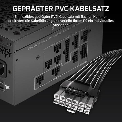 CORSAIR RM750x Shift (2025) Vollmodulares ATX-Netzteil – Modulare Seitenschnittstelle, 12-V-2x6-Kabel, ATX 3.1 und PCIe 5.1, Lüftergeschwindigkeit, 105°C-Kondensatoren, Cybenetics Gold – Schwarz 750w Bild 8