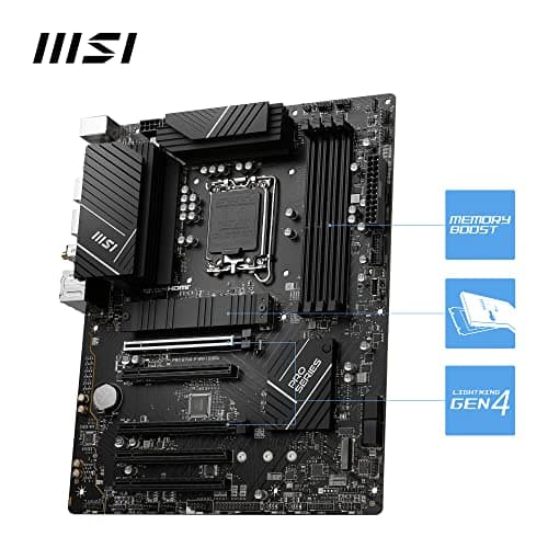 MSI PRO B760-P WiFi DDR4 Mainboard, ATX - Unterstützt Intel 12., 13. & 14. Gen Core Prozessoren, LGA 1700 - DDR4 Memory Boost 5333+MHz/OC, PCIe 4.0 x16 Slots, M.2 Gen4 Slots, 2.5G LAN, Wi-Fi 6E Bild 6