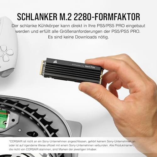 Corsair MP600 PRO LPX 8TB M.2 NVMe PCIe x4 Gen4 SSD - Optimiert Für PS5 (bis zu 7.000 MB/s Sequenzielle Lese- Und 6.100 MB/s Sequenzielle Schreibgeschwindigkeiten,Kompakter Formfaktor) Schwarz 8TB Schwarz Bild 6