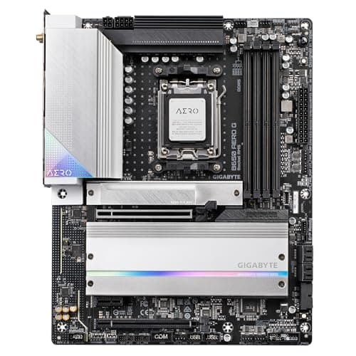GIGABYTE B650 AERO G Mainboard - Unterstützt AMD Ryzen 9000er-Serie CPUs, bis zu 8000 MHz DDR5 (OC), 1xPCIe 5.0 + 2xPCIe 4.0 M.2, 2,5 GbE LAN, WiFi 6E, USB 3.2 Gen 2 Bild 4