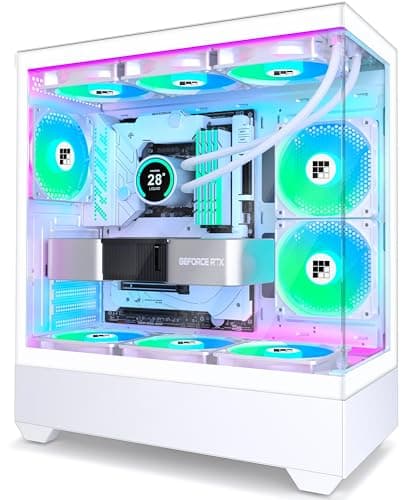 FOIFKIN F1 PC Gehäuse ATX- Pre-Install 6 PWM ARGB Lüfter, Mid-Tower Computer Gehäuse, Gaming PC- Gehäuse,270° Panorama Tempered Glass,mit Type-C, ATX Gehäuse (Weiß, F1) Weiß F01 Bild 2