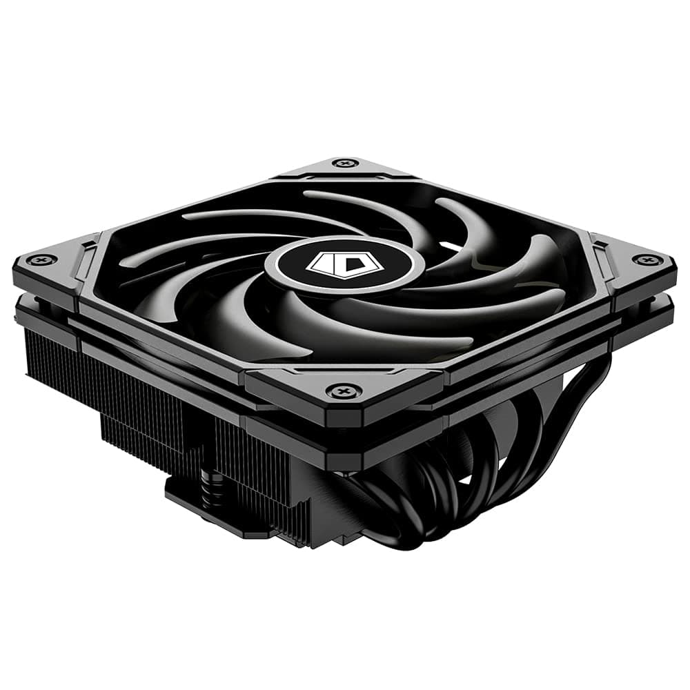 ID-COOLING IS-55 BLACK CPU-Kühler – Low Profile 57 mm Höhe, CPU-Luftkühler mit 5 Heatpipes und 120x120x15 mm Slim-Lüfter, kompatibel mit Intel LGA1700/115X/1200 und AMD AM4/AM5
