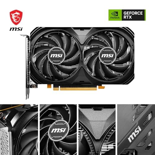 MSI GeForce RTX 4060 Ventus 2X Black 8G OC Grafikkarte -NVIDIA RTX 4060, 8 GB GDDR6 Speicher, 17 Gbps, PCIe 4.0, DLSS3 Bild 4