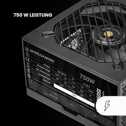 Mars Gaming MPB750SI, PC-ATX-Netzteil 750W, 7 Jahre Garantie, 80Plus Bronze 230V, 90% Effizienz, SI Extreme Silence Lüfter mit Kupferkern, AI2-RPM-, DC-DC- und SMD-Technologien, Schwarz Bild 8