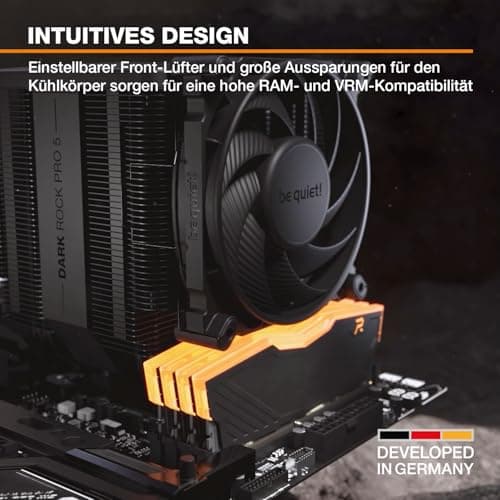 be quiet! Dark Rock Pro 5 Luftkühler, immens hohe Kühlleistung, 7 Hochleistungs-Heatpipes, Silent Wings 120mm PWM Lüfter, Silent Wings 135mm PWM Lüfter, nahezu unhörbarer Betrieb, Speed Switch Bild 4