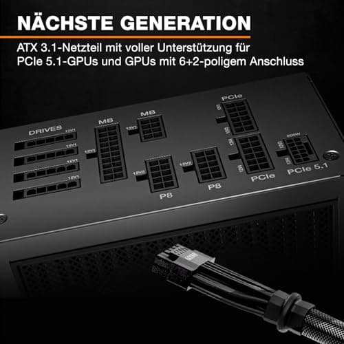 be quiet! Dark Power 14 1200W, ATX 3.1, 80 PLUS® Titanium, modulares Netzteil, Aktive und semi-passive Kühlung, PCIe 5.1, PCIe 5.0 & PCIe 4.0 Grafikkarten, 12V-2x6 Kabel enthalten, Silent Wings-Lüfter Bild 6