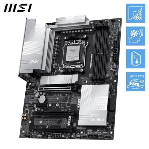 MSI PRO X870E-P WiFi Mainboard, ATX - Unterstützt AMD Ryzen 9000/8000 / 7000 Prozessoren, AM5-60A SPS VRM, DDR5 Memory Boost (8200+ MT/s OC), PCIe 5.0 x16 & 4.0 x16, M.2 Gen5, Wi-Fi 7, 5G LAN Bild 8