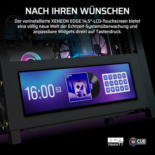 CORSAIR Frame 4000D LCD RS ARGB Modularen Mid-Tower ATX PC-Gehäuse – XENEON Edge LCD-Touchscreen, InfiniRail Lüftermontagesystem, 4X RS120 ARGB-PWM-Lüfter – Schwarz Bild 6